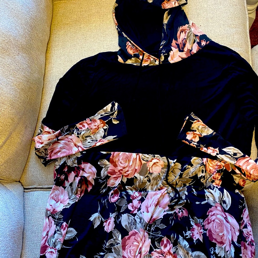 Floral long sleeve hoodie
